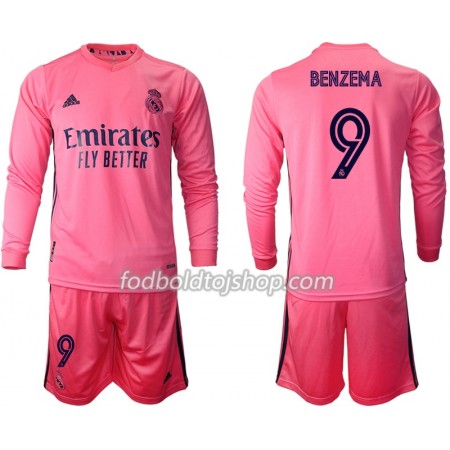 Real Madrid Karim Benzema 9 Børn Udebane Fodboldsæt 2020-21 L/S (+ Korte bukser)